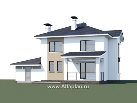 Проекты домов Альфаплан - «Лотос» - компактный современный двухэтажный дом с гаражом - превью дополнительного изображения №1