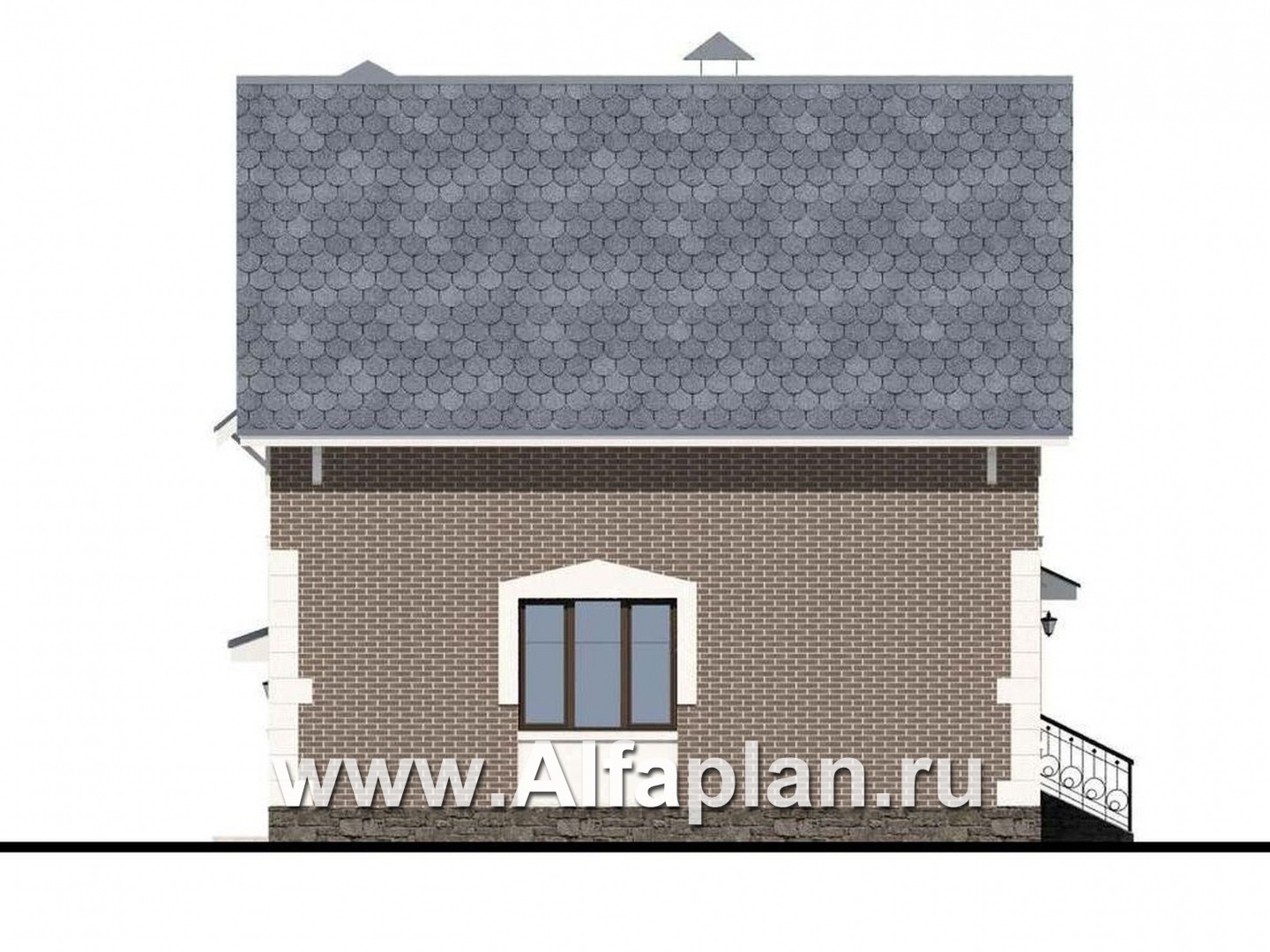 Проекты домов Альфаплан - Дом из газобетона «Оптима» - изображение фасада №3