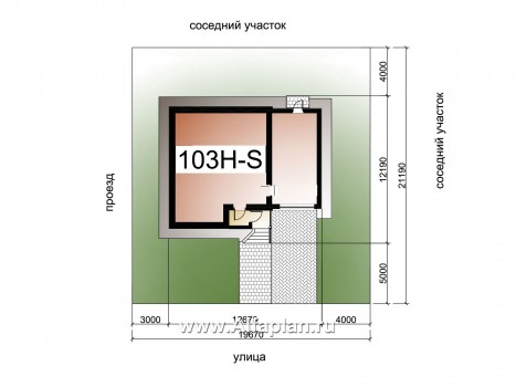 Проект дома с мансардой из газобетона «Оптима», планировка 3 спальни, с гаражом - превью дополнительного изображения №2
