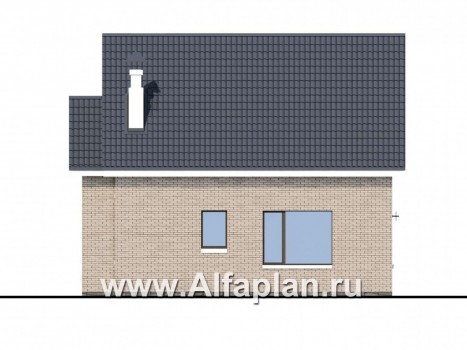Проекты домов Альфаплан - «Сапфир» - недорогой компактный дом для маленького участка - превью фасада №3