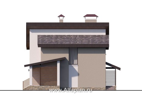«Оптима»- проект двухэтажного дома, в современном стиле, удобный план - превью фасада дома