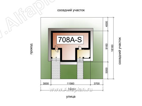 «Ижора» - проект дома с мансардой, планировка дома с террасой, с двускатной кровлей - превью дополнительного изображения №5