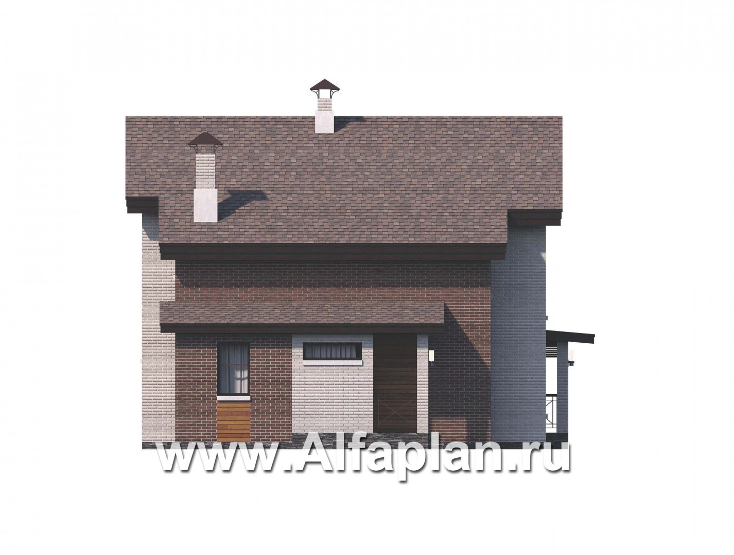 Проекты домов Альфаплан - 792А «Стимул» - проект стильного двухэтажного дома - изображение фасада №3