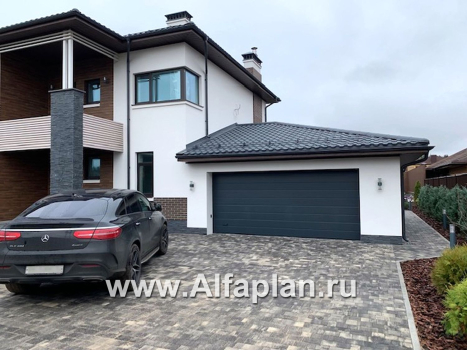 «Прайд» - проект современного двухэтажного дома, мастер спальня, с террасой и сауной, гараж на 2 авто - превью дополнительного изображения №4