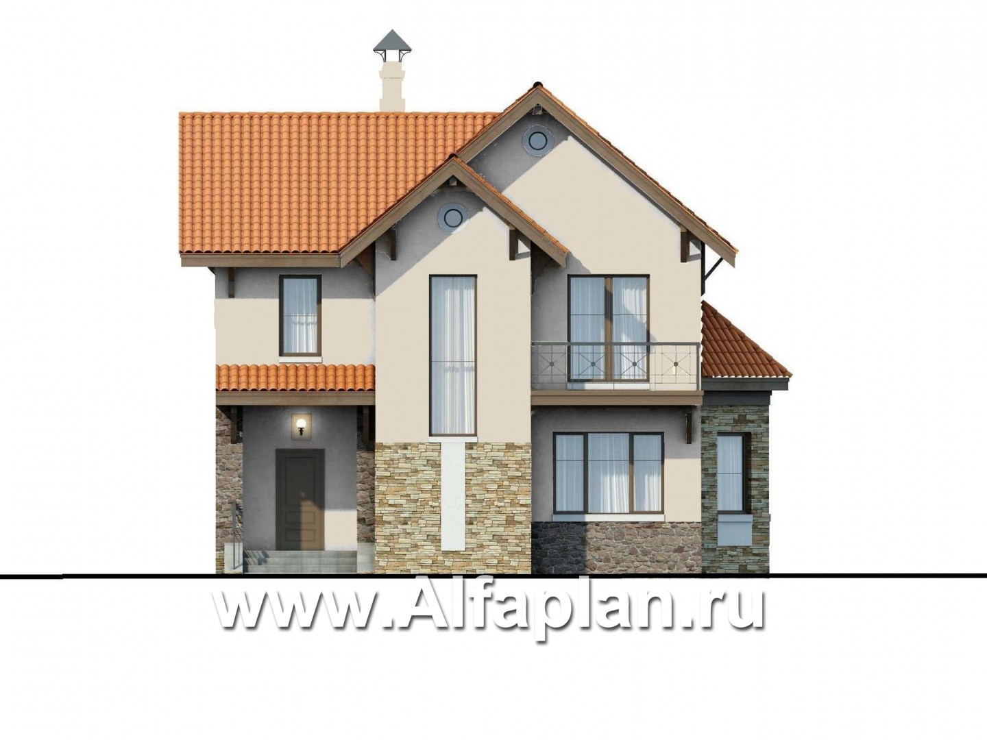 Проекты домов Альфаплан - «Pro vita» - компактный дом с удобной планировкой - изображение фасада №1