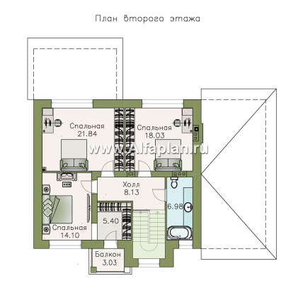 Проекты домов Альфаплан - «Либезюсефрау» — удобный дом с романтическими фасадами - превью плана проекта №2