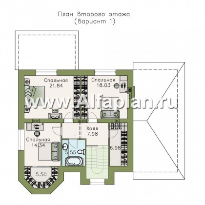 Проекты домов Альфаплан - «Принцесса осени» - красивый и удобный частный дом - превью плана проекта №2