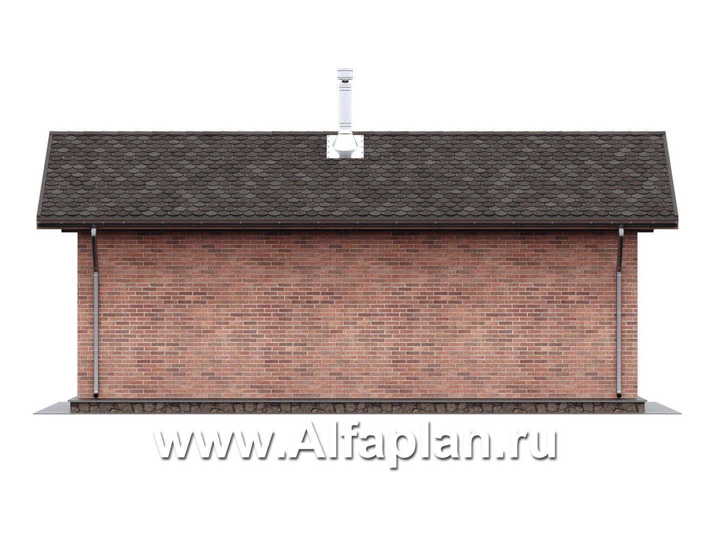 Проекты домов Альфаплан - Баня с удобной красивой верандой (беседкой) - изображение фасада №4