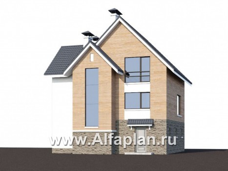 Проекты домов Альфаплан - «Сапфир» - трехэтажный дом с большим гаражом для маленького участка - превью дополнительного изображения №1