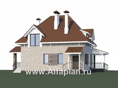 Проекты домов Альфаплан - «Галант» - небольшой мансардный дом с удобной верандой - превью дополнительного изображения №1