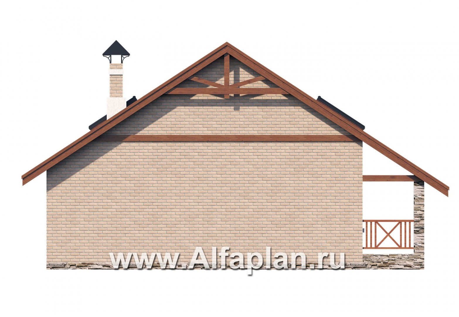 Проекты домов Альфаплан - Дом для отдыха (баня) с жилой мансардой - изображение фасада №4