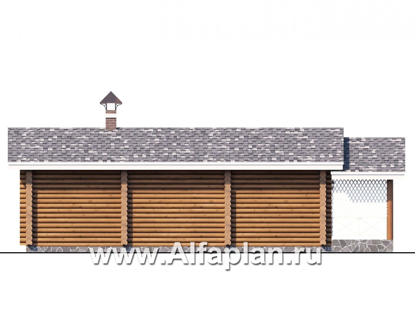 Проекты домов Альфаплан - Узкая деревянная баня с гостевой спальной - изображение фасада №4