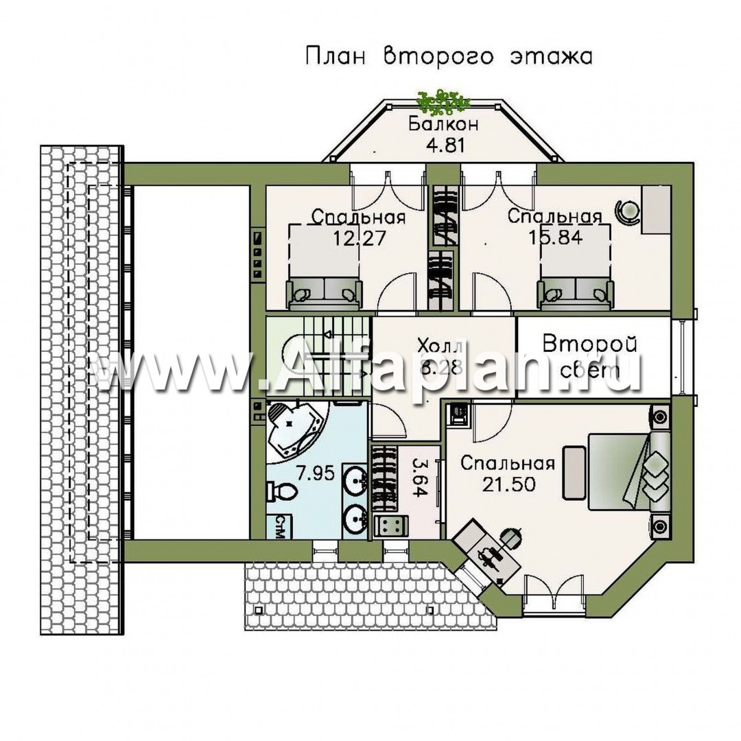 Проекты домов Альфаплан - «Регенсбург» - проект коттеджа в немецкой традиции - изображение плана проекта №2