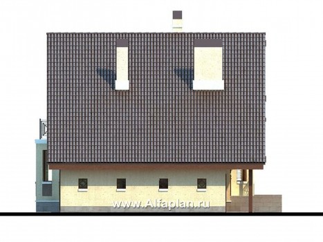 Проекты домов Альфаплан - «Регенсбург» - проект коттеджа в немецкой традиции - превью фасада №3