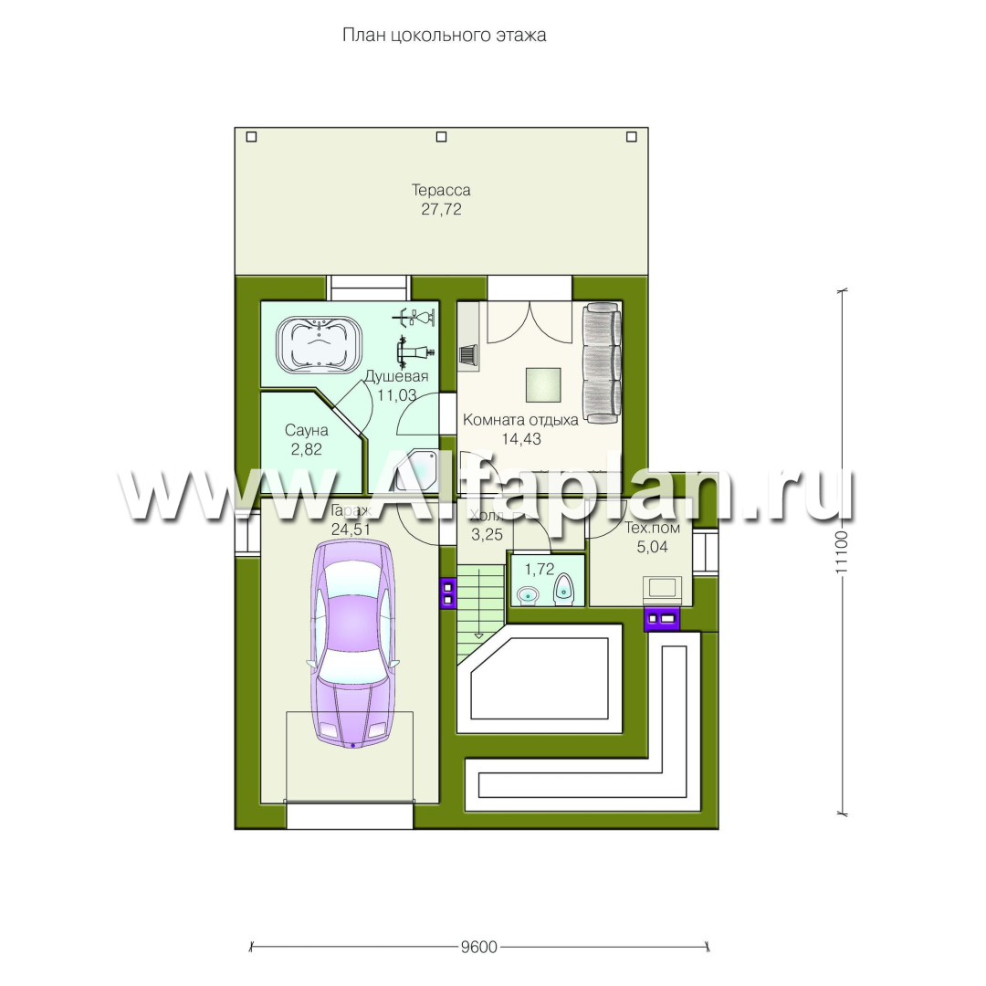 Проекты домов Альфаплан - Дом из газобетона «Индиго» - изображение плана проекта №1