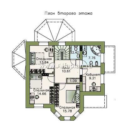 Проекты домов Альфаплан - «Успех Плюс» — удобный коттедж с цокольным этажом - превью плана проекта №3