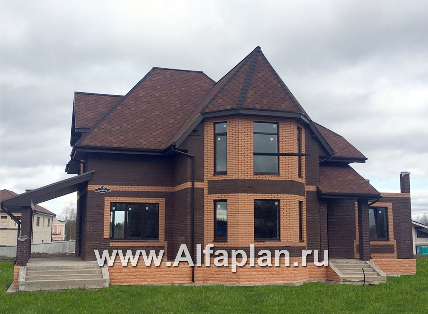Проекты домов Альфаплан - «Шереметьев» - проект дома с большой открытой террасой - дополнительное изображение №2