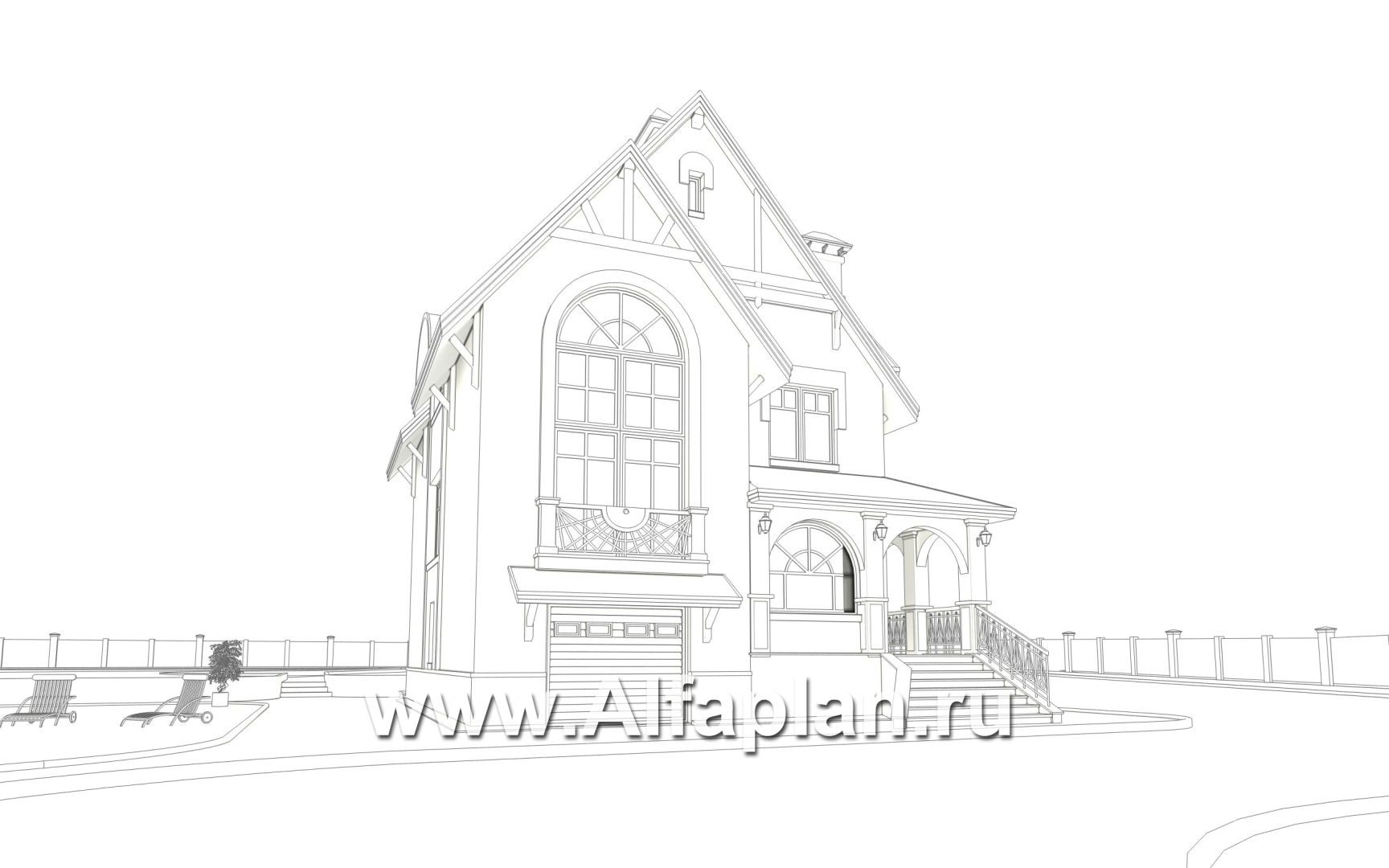 Проекты домов Альфаплан - Проект трехэтажного дома из газобетона «Индиго», с гаражом в цоколе - дополнительное изображение №4