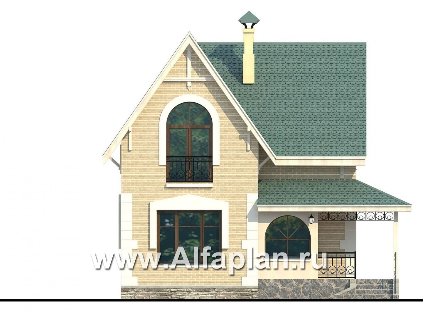 Проекты домов Альфаплан - «Оптима»- красивый дом для загородного отдыха - изображение фасада №1