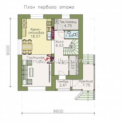 Проекты домов Альфаплан - «Оптима»- красивый дом для загородного отдыха - превью плана проекта №1