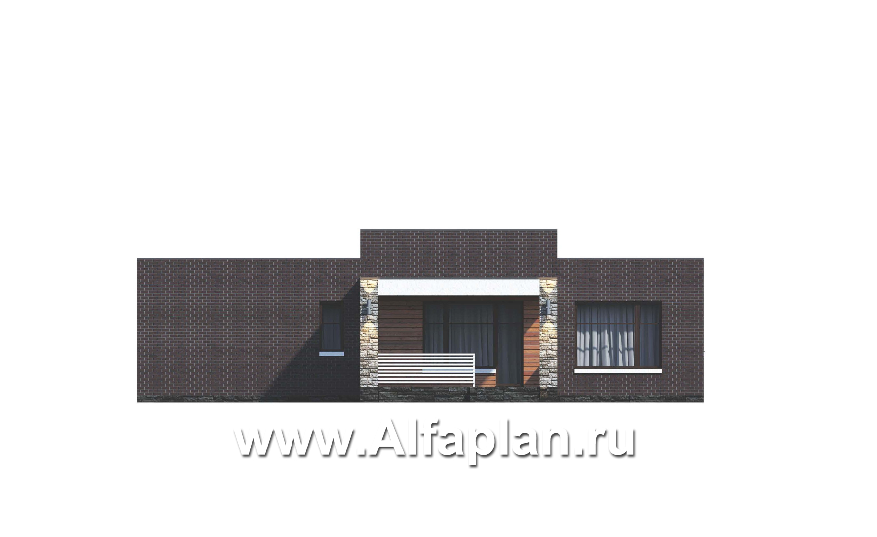 Проекты домов Альфаплан - «Магнолия» — плоскокровельный коттедж с удобной планировкой - изображение фасада №4