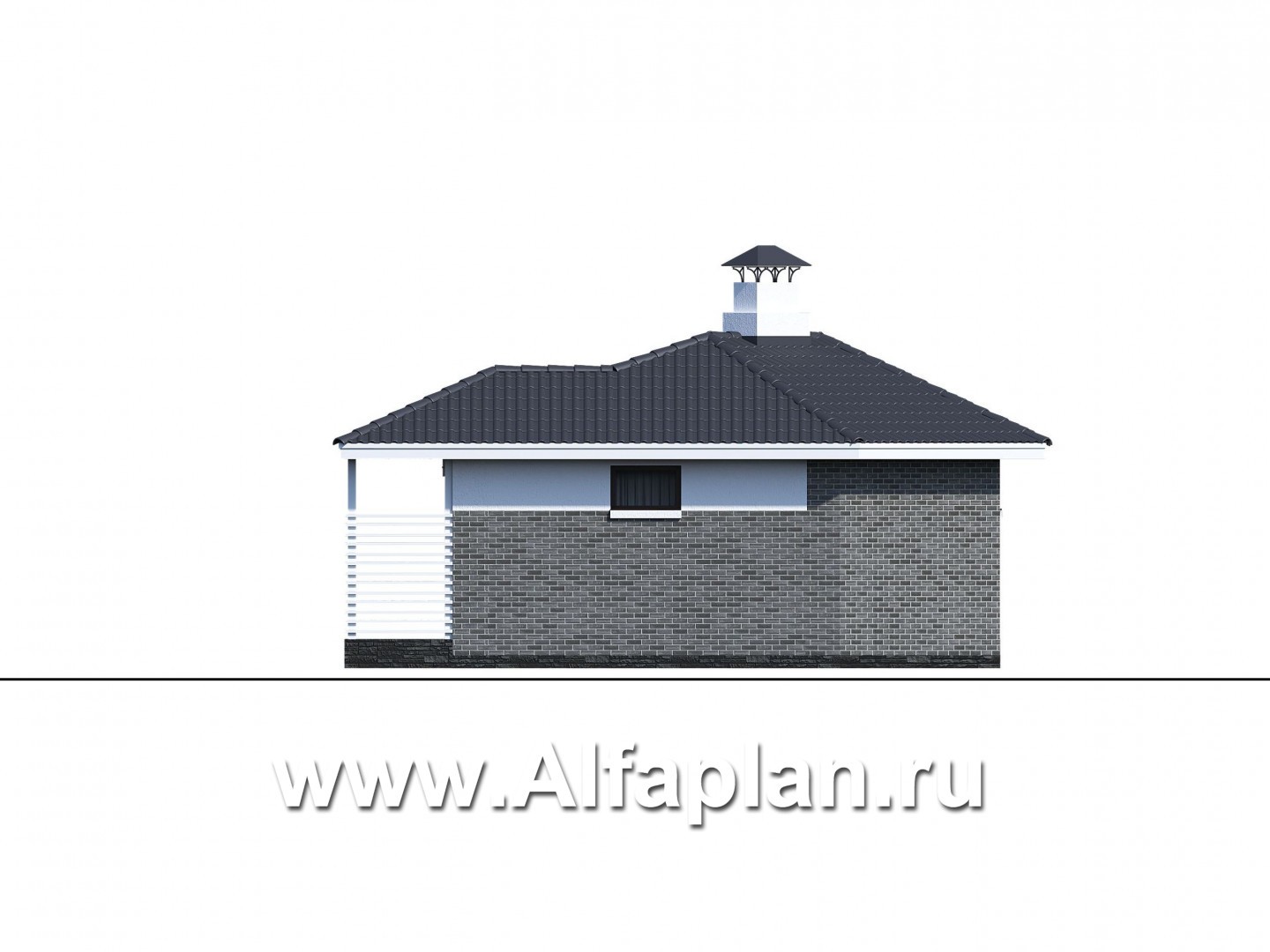 Проекты домов Альфаплан - «Кристалл» - современная угловая баня - изображение фасада №3