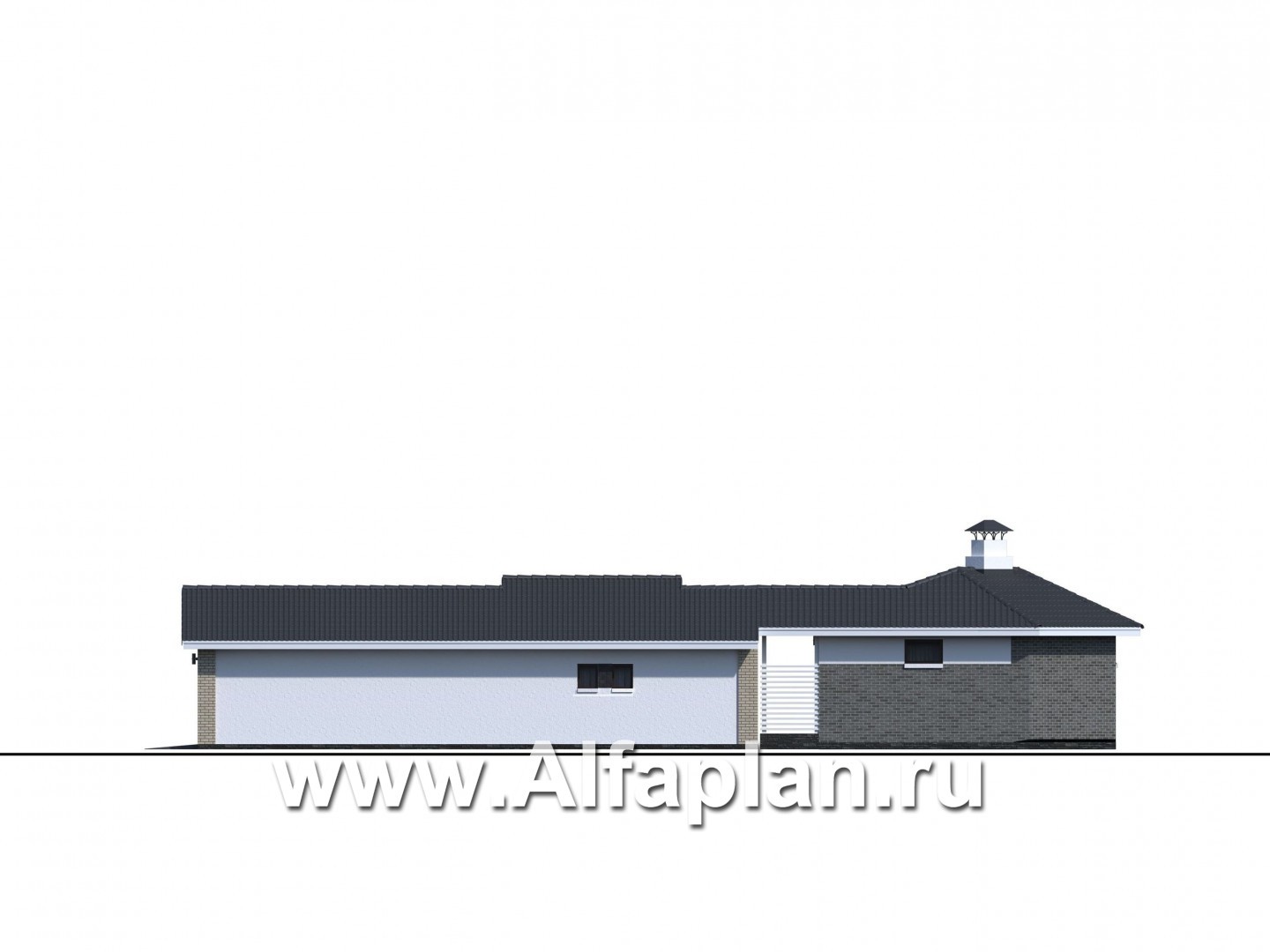 Проекты домов Альфаплан - Баня 263С с длинным гаражом 264Р - изображение фасада №2