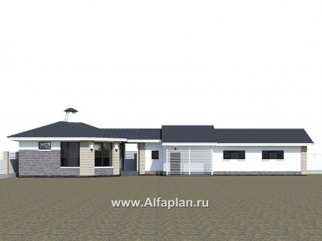 Проекты домов Альфаплан - Баня 263С с длинным гаражом 264Р - превью дополнительного изображения №1