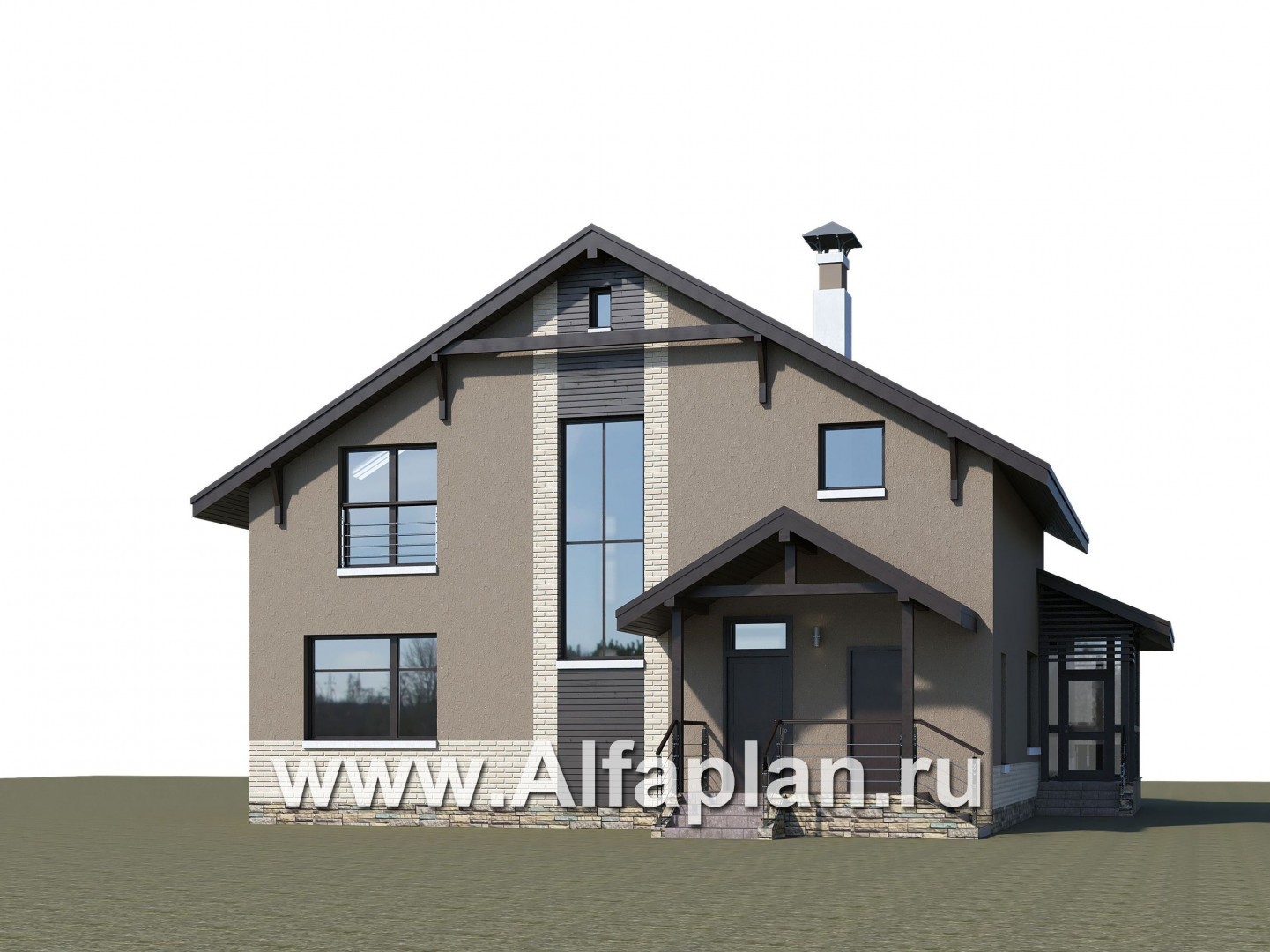 Проекты домов Альфаплан - «Регата» - проект дома с двускатной крышей - дополнительное изображение №2