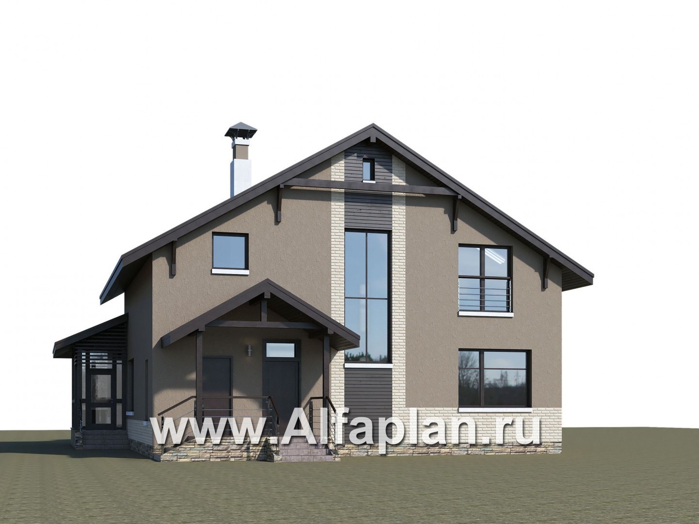 Проекты домов Альфаплан - «Регата» -проект дома с двускатной крышей - дополнительное изображение №2