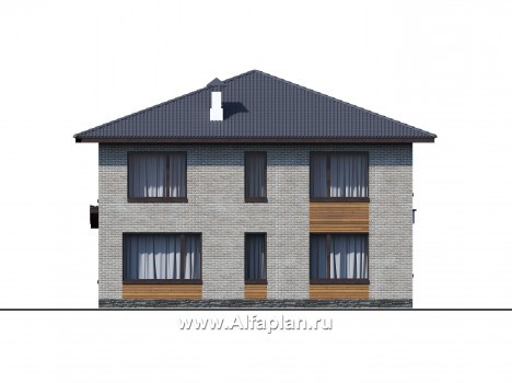 Проекты домов Альфаплан - «Эрго» - проект рационального, уютного современного дома - превью фасада №3