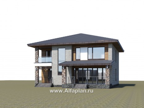 Проекты домов Альфаплан - «Эрго» - проект рационального, уютного современного дома - превью дополнительного изображения №1