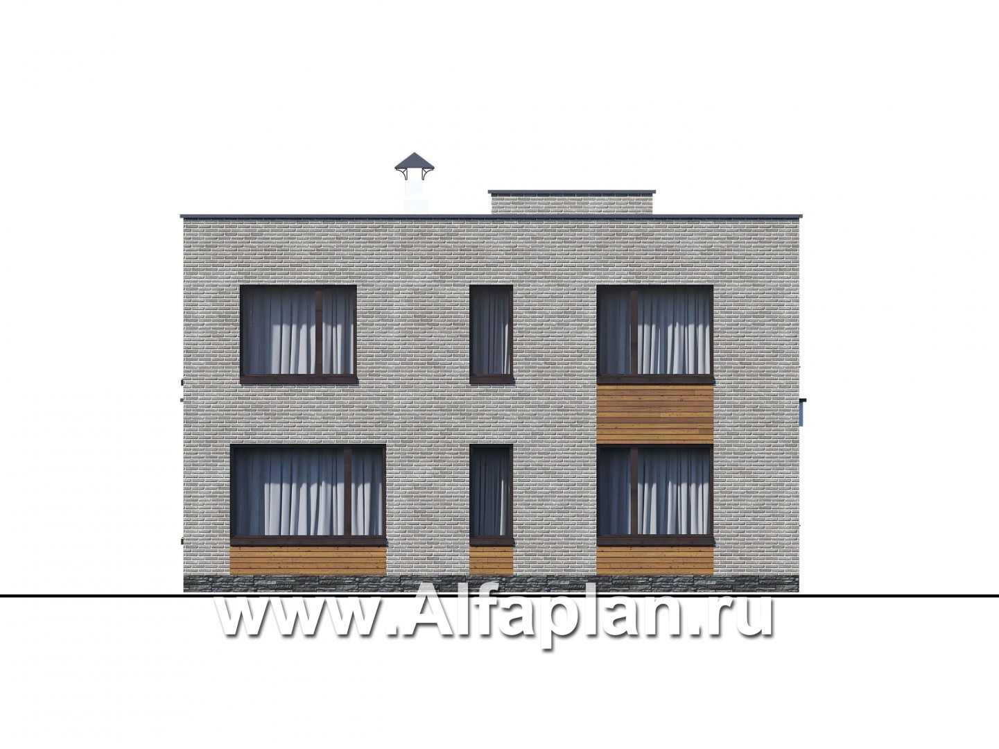 Проекты домов Альфаплан - «Эрго» - проект рационального, уютного современного дома - изображение фасада №3