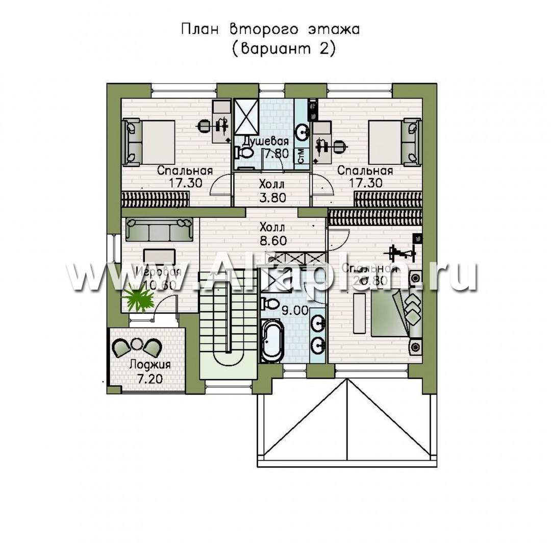 Проекты домов Альфаплан - «Эрго» - проект рационального, уютного современного дома - изображение плана проекта №3