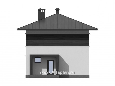 Проекты домов Альфаплан - Современный двухжтажный дом из газобетона - превью фасада №1