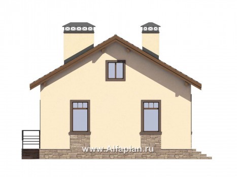 Проекты домов Альфаплан - Проект комфортабельной дачи для небольшой семьи - превью фасада №4