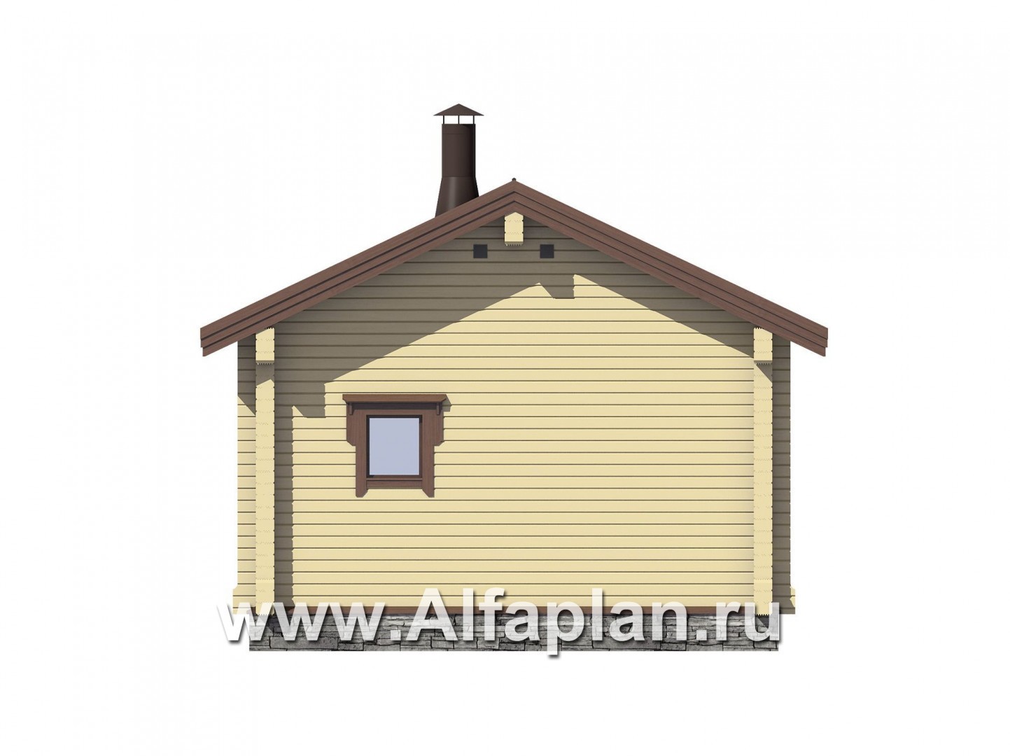 Проекты домов Альфаплан - Небольшая баня из бруса - изображение фасада №3