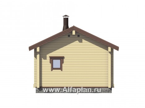 Проекты домов Альфаплан - Небольшая баня из бруса - превью фасада №3