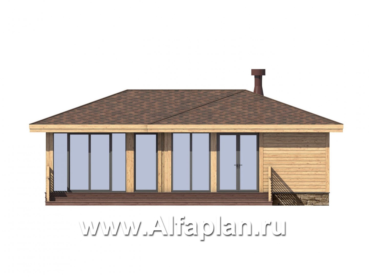 Проекты домов Альфаплан - Беседка с угловой террасой - изображение фасада №1
