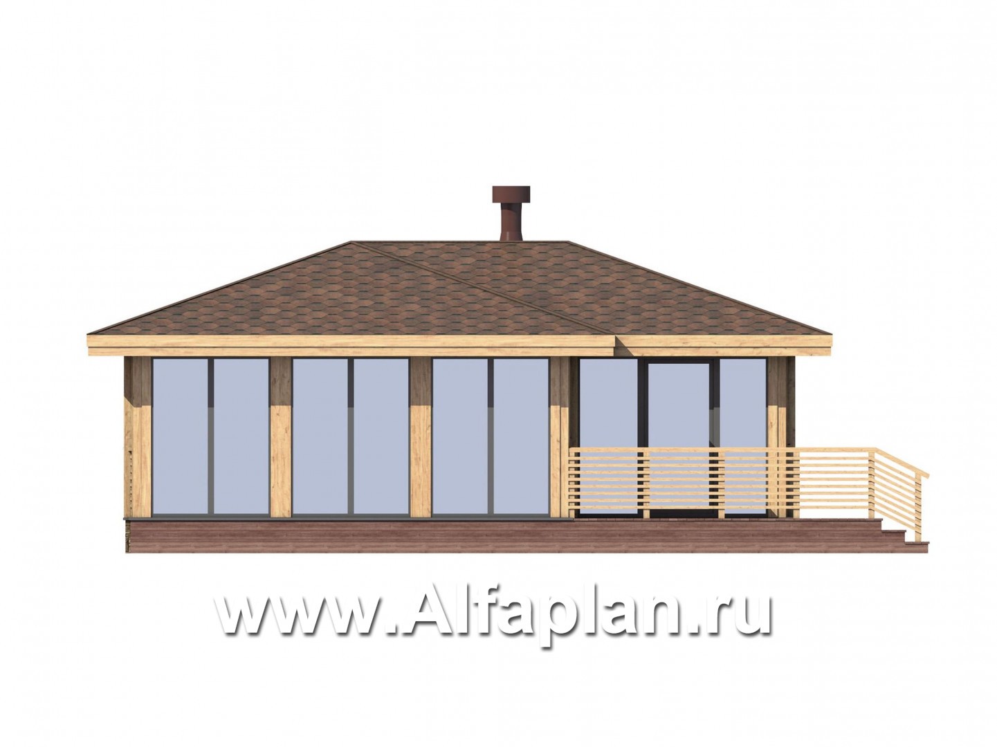 Проекты домов Альфаплан - Беседка с угловой террасой - изображение фасада №2