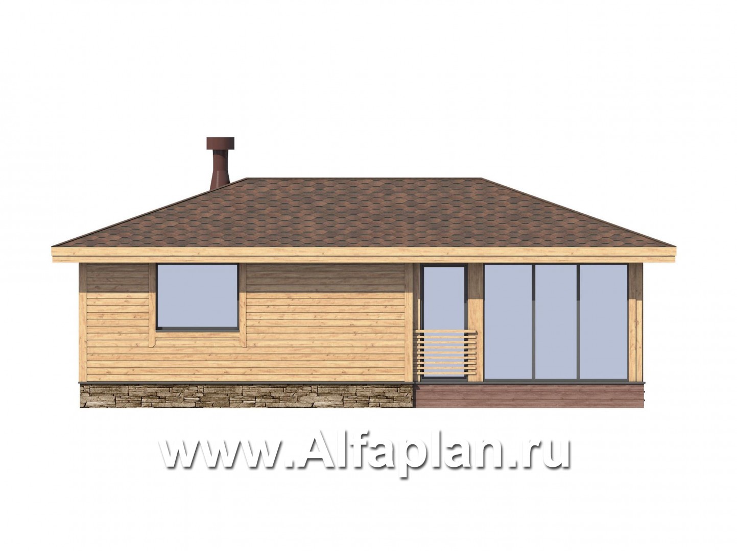 Проекты домов Альфаплан - Беседка с угловой террасой - изображение фасада №3