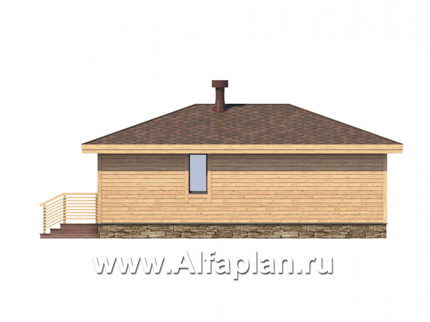 Проекты домов Альфаплан - Беседка с угловой террасой - изображение фасада №4