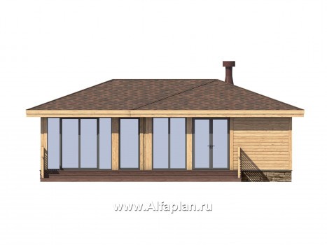 Проекты домов Альфаплан - Беседка с угловой террасой - превью фасада №1
