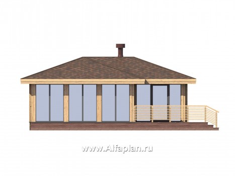 Проекты домов Альфаплан - Беседка с угловой террасой - превью фасада №2