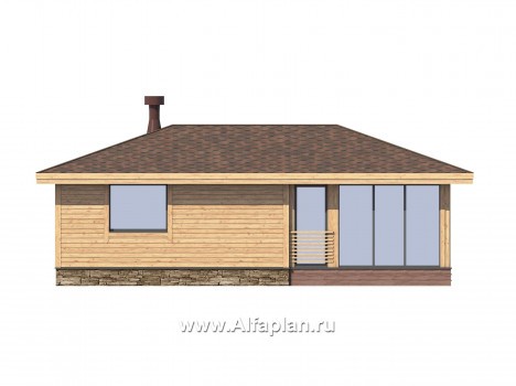 Проекты домов Альфаплан - Беседка с угловой террасой - превью фасада №3