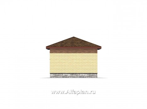 Проекты домов Альфаплан - Навес для автомобиля с хоз. кладовой - превью фасада №3
