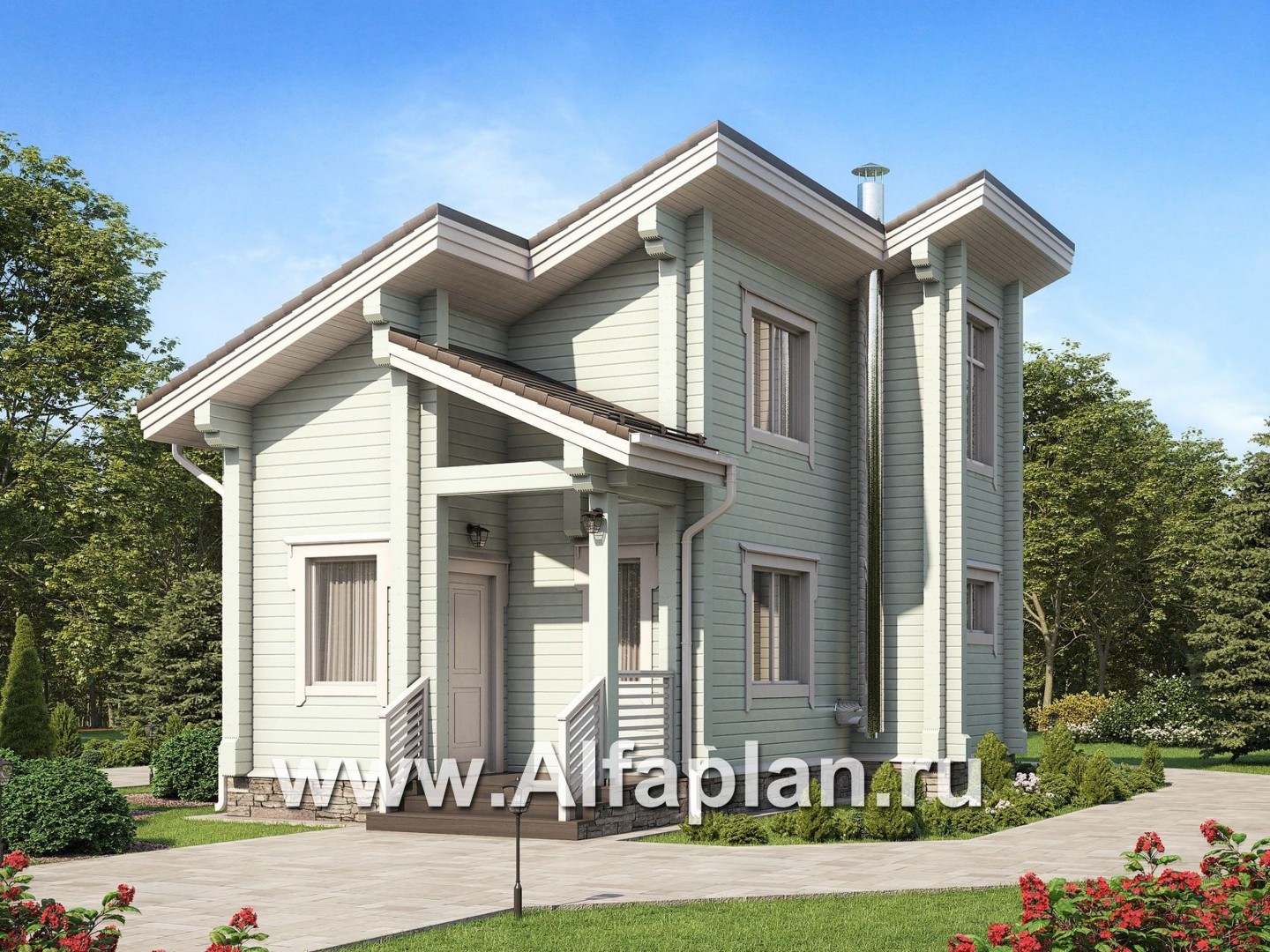 Проекты домов Альфаплан - Гостевой дом с односкатной кровлей - дополнительное изображение №1
