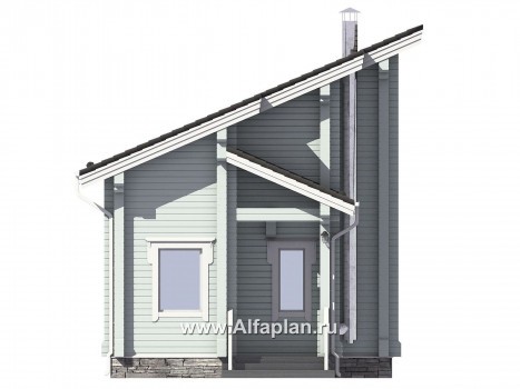 Проекты домов Альфаплан - Гостевой дом с односкатной кровлей - превью фасада №2