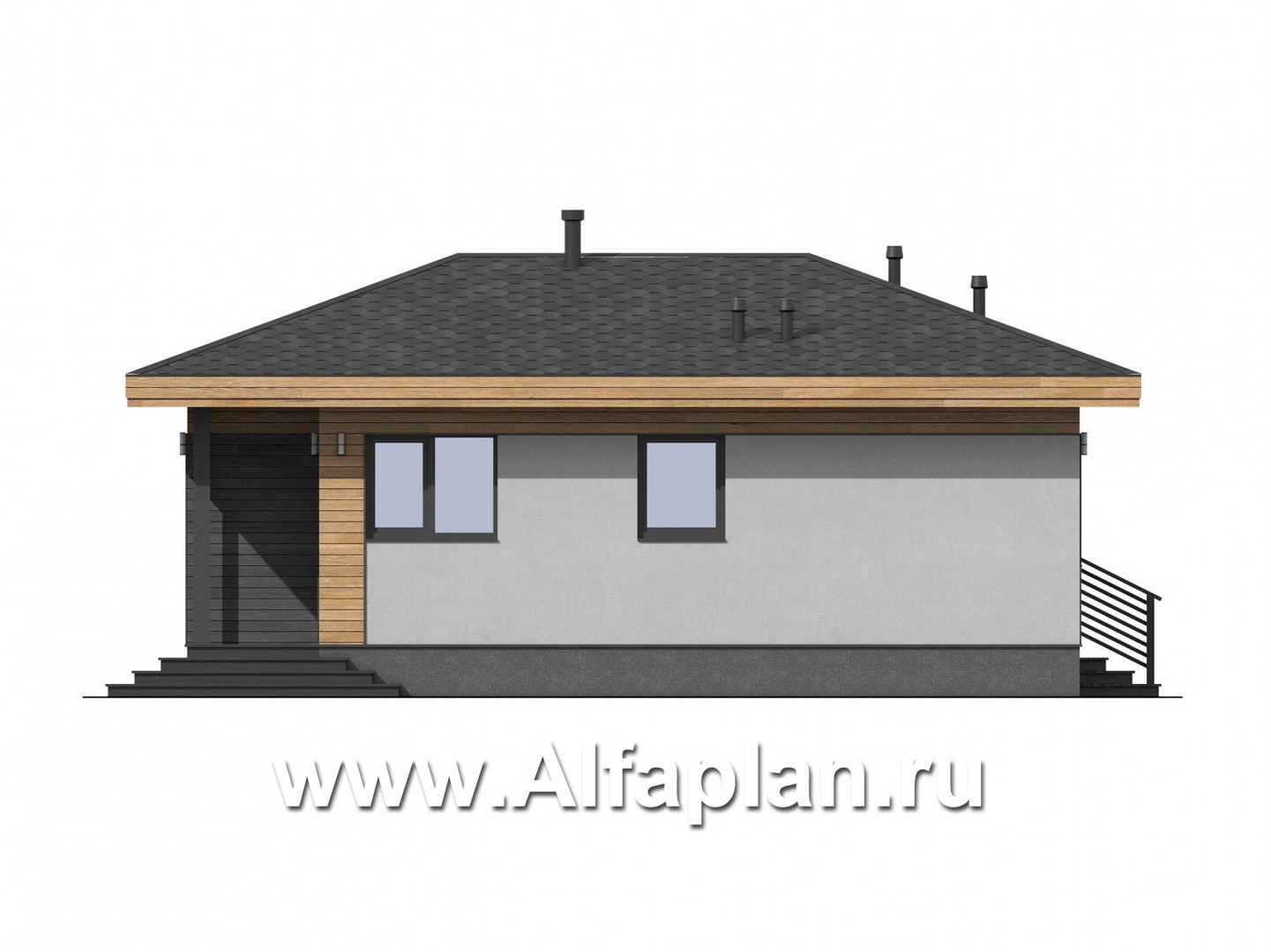 Проекты домов Альфаплан - Небольшой функциональный домик - изображение фасада №1