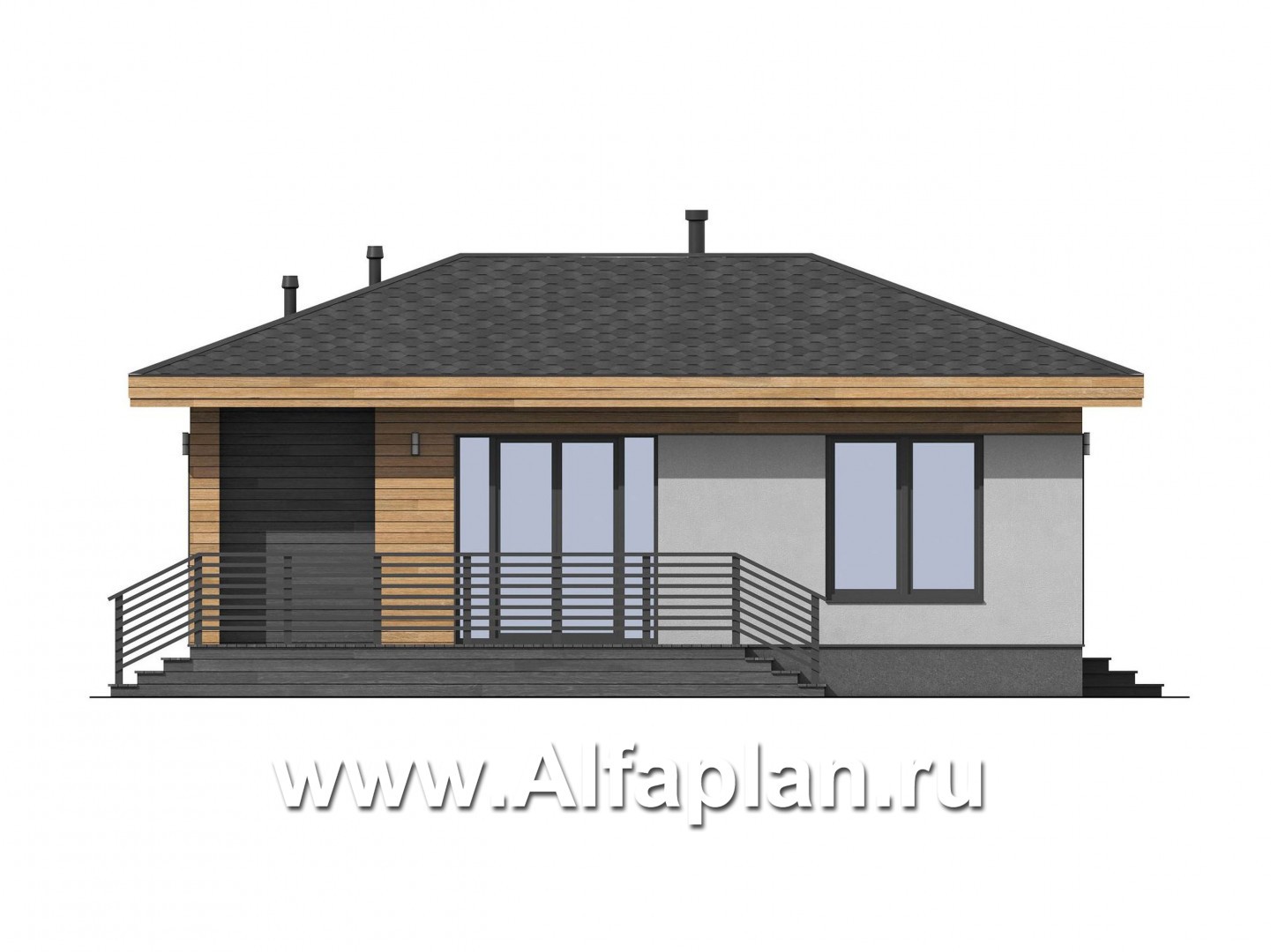 Проекты домов Альфаплан - Небольшой функциональный домик - изображение фасада №3